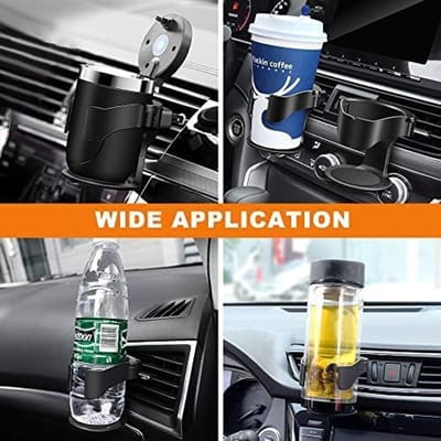 SnelShoppen - 2 Stuks Universele Bekerhouders voor in de Auto met 3 Paar Clips - Multifunctionele Bekerhouder voor Fles, Thermoskan, Drinkbeker en Asb