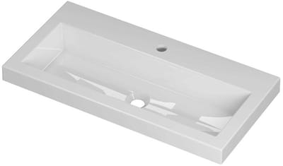 INK Roots Wastafel Porselein met 1 Kraangat - 800x400x60 mm - Glans Wit