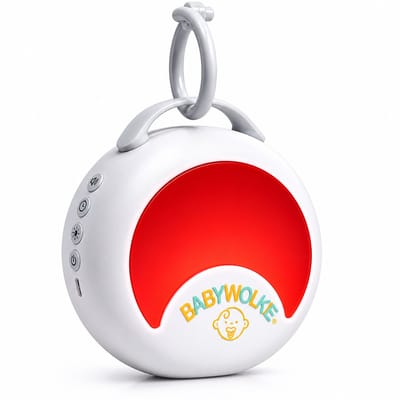 BabyWolkje® White Noise Machine - Voor Rustige Nachten - 30 Geluiden - Draadloos - Nachtlamp - Timer