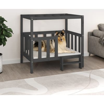 vidaXL - Hondenmand - 105,5 - x - 83,5 - x - 100 - cm - massief - grenenhout - grijs