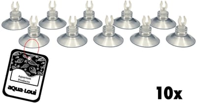 Aqua-Loui® - Aquarium Zuignappen voor Luchtslang 4/6 mm - Zuignap met Slangklem - Geschikt voor Aquarium Luchtslang, CO₂ Slang en Luchtpomp - Transparant - 10 Stuks