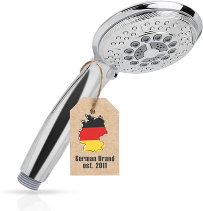 Intirilife douchekop handdouche met 5 functies in zilver - Universele douchekop met milieuvriendelijke waterstopfunctie Douchekop handdouche