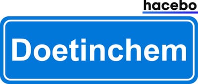 Hacebo - Plaatsnaam Sticker - 29x10 CM - Doetinchem sticker - Verkeersborden sticker - grappige cadeaus - Doetinchem