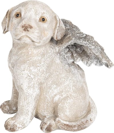 Clayre & Eef Beeld Hond 16x13x20 cm Grijs Kunststof