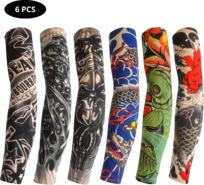 Livano Tattoo Sleeve - Voor Volwassenen - Mouw - Tatoeage - Arm Warmer - Zonbescherming - UV Beschermend - 6 Stuks