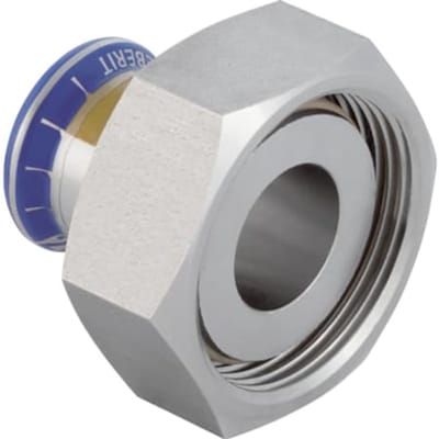 Geberit Mapress roestvrij staal overgang met wartelmoer van CrNi-staal (gas), DN 20, 34158