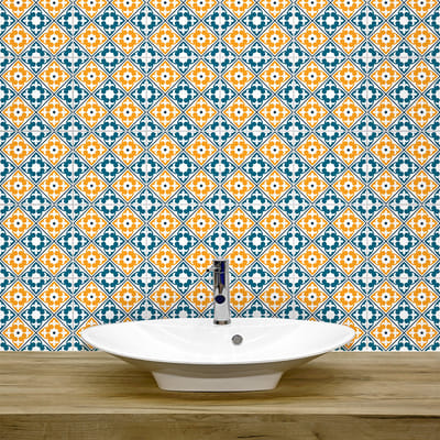 Zelfklevende tegelmuurstickers voor keuken en badkamer - 9 Magdalena Azulejo tegelstickers - 9 stickers 10x10cm