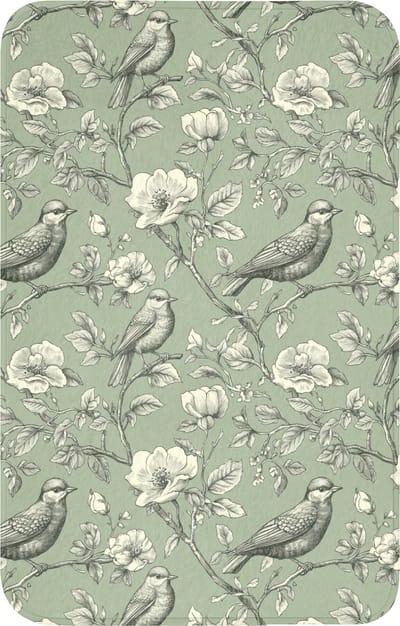 WC mat 50x80 cm - Antislip - Klassiek - Botanisch - Groen - Toiletmat - Vloermat - Douchemat - Toilet tapijt - Toiletmatten