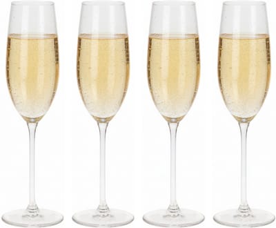 Cookinglife Champagneglazen Solare - Flûtes - Bubbelglazen - Champagne Flutes - Glas Transparant - Vaatwasserbestendig 210 ml, 4 Stuks