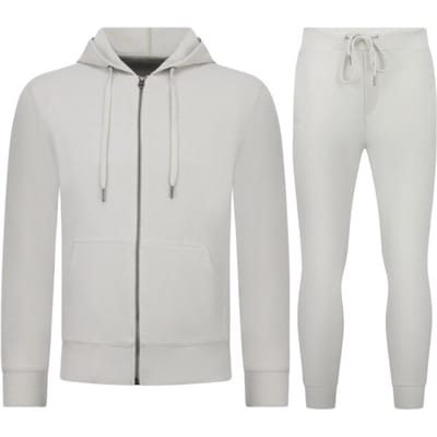 Casual Oversized Joggingpak Heren Volwassenen - Trainingspak Heren - Nette Tweedelige Set - 5853 - Wit