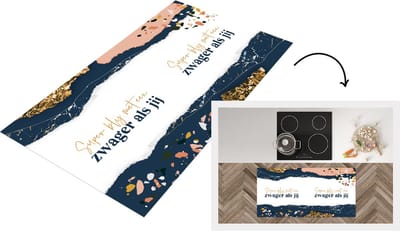 Keukenloper - Loper keuken - Quotes - Zwager - Glitter - Goud - 120x60 cm - Keukenloper vinyl
