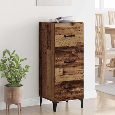 vidaXL - Dressoir - Oud - Hout - 34,5 - x - 34 - x - 90 - cm - Bewerkt - hout