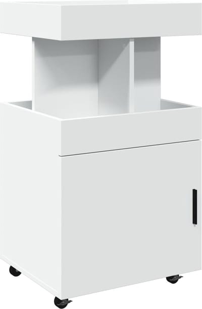 vidaXL - Drankkar - 50x41x89 - cm - bewerkt - hout - wit