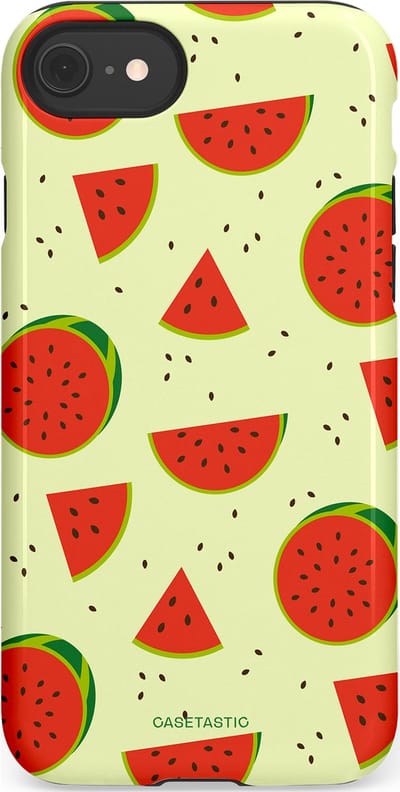 Casetastic Hoesje Geschikt voor Apple iPhone 7/8/SE - Stijlvolle Beschermende Duo-layer Case - Meloen Moment