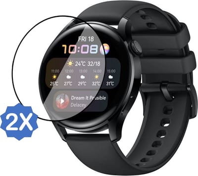 2x Geschikt voor Huawei Watch 3 Screenprotector - PET Folie Screen Cover Protector