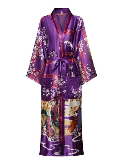 Bovista Badjas Dames - Kimono - Kamerjas - Ochtendjas - Pyama - Paars - S