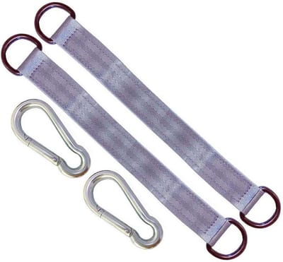 2 Stuks Korte Schommelbanden met Karabijnhaken voor Buiten en Binnen - Heavy Duty Ophangset