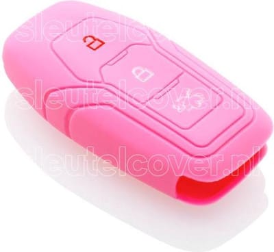 Autosleutel Hoesje geschikt voor Ford - SleutelCover - Silicone Autosleutel Cover - Sleutelhoesje Roze