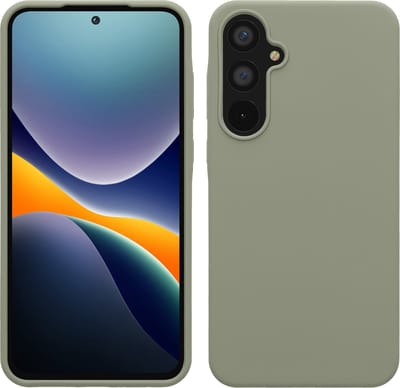 kwmobile telefoonhoesje geschikt voor Samsung Galaxy A55 5G - Hoesje met siliconen coating - Smartphone case in grijsgroen