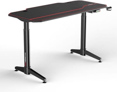 IVOL Gaming bureau Elektrisch verstelbaar 140x66cm - Zwart met Rood