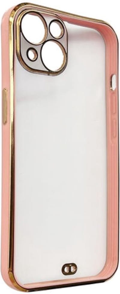 Hoogwaardige transparant camera beschermend backcover met een gekleurd zijkant  - Geschikt voor iPhone 12 - Transparant/Roze