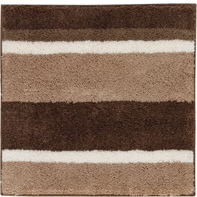 Floris Badmat Antislip 60x60cm Nova - Vierkante Badkamermat - Waterabsorberend - Wasbaar en Sneldrogend - Voor Douche en Bad - Hoogpolig - Acryl - Bruin