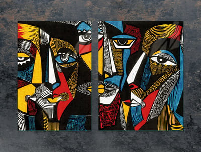TMK ArtDeko Serie - Glazen Beschermplaat - 75x52 cm - Pop Art