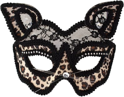 Oogmasker panter met kant