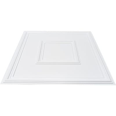 Plafondtegels 12-Pack 24 x 24 inch PVC Eenvoudige Installatie Wit Geometrisch