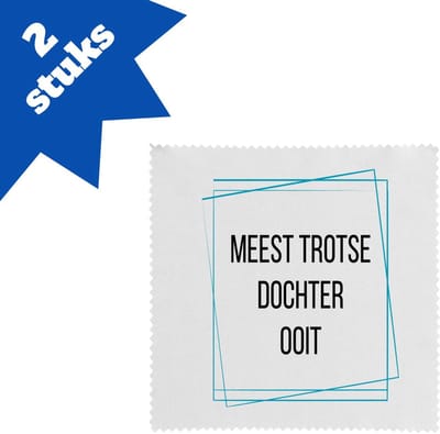 Akyol - meest trotse dochter ooit brillendoekjes - Dochter - trotse dochter - verjaardagscadeau - verjaardag - cadeau - cadeautje voor dochter - dochter artikelen - kado - geschenk - gift - 17,8 bij 17,8 cm - 2 stuks
