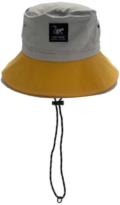 Waterdichte booniehoed voor heren/dames - One size - Opvouwbaar (grijs/oranje)