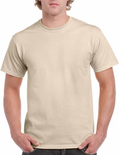 T-shirts zand voor heren - zware 200gr kwaliteit - Basic shirts - Katoen - Korte mouwen - Comfort pasvorm M