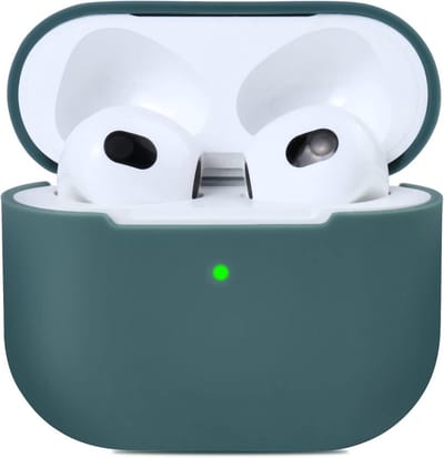 Beschermhoes voor AirPods 3 (3e Generatie) - Schokbestendige Siliconen Cover - Draadloos Opladen Ondersteund - Groen