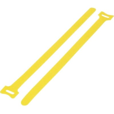 TRU COMPONENTS Klittenband kabelbinder Om te bundelen Haak- en lusdeel (l x b) 180 mm x 12 mm Geel 20 stuk(s)