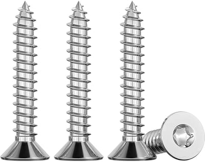 50 Stuks Houtschroeven RVS M5x25mm Torx Schroeven A2 V2A Volledig Gewikkeld Voor Hout en Chipboard