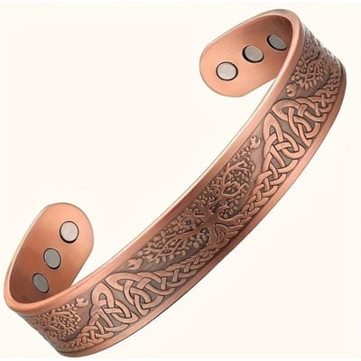 Heren Magnetische Armband Vintage Retro Europese en Amerikaanse Stijl Open Armband Dames Artritis Armband koper