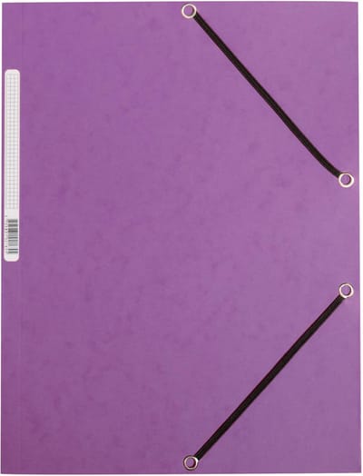 Q-CONNECT elastomap, A4, 3 kleppen en elastieken, karton, paars, PAK VAN 10
