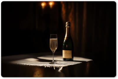 Placemats 45x30 cm - Placemat kunststof - 1 stuk - Prosecco - Bubbels - Sfeervol - Drank - Borden onderleggers - Decoratie voor op tafel - Keuken tafeldecoratie accessoires - Vinyl onderlegger - Tafelversiering