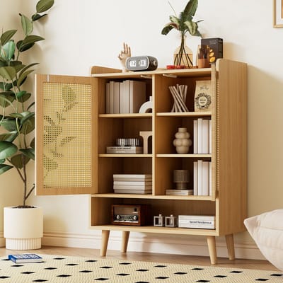 STILVORA Dressoirs - Opbergkast Met Stabiele Spaanplaat Constructie - Ideaal Voor Keuken Of Woonkamer - 100x37x90 cm - Spaanplaat - Notenhout