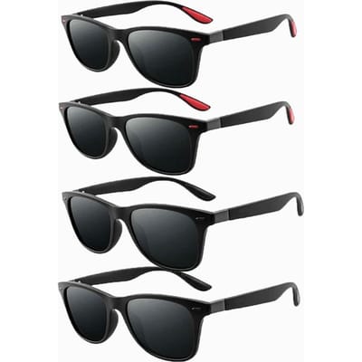 4 stuks Vintage Zonnebrillen Voor Mannen En Vrouwen Trendy Sport Rijder Retro Zonnebrillen voor Man Voor Vrouwen Design Zonnebrillen Oculos De Sol black