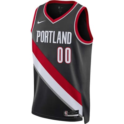Nike NBA Portland Trail Blazers Icon Edition Scoot Henderson Shirt Zwart K016