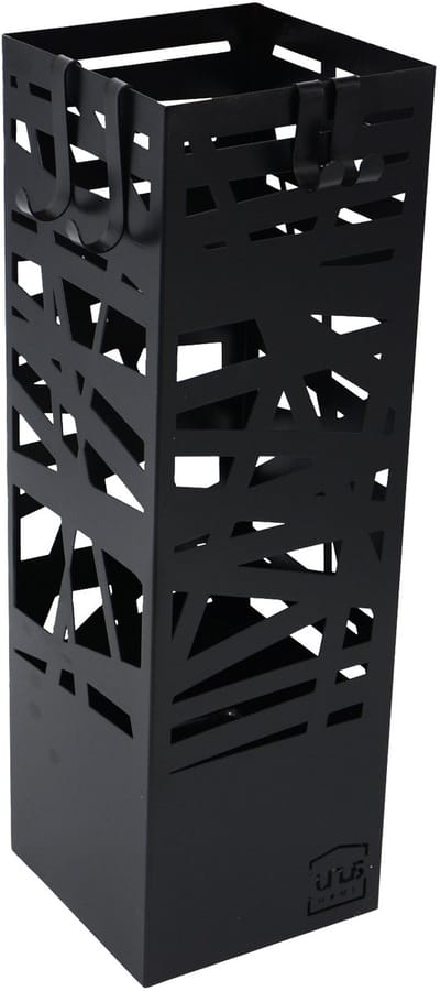 UNUS® Paraplubak abstract patroon met opvangbak 4 haken 49 cm zwart