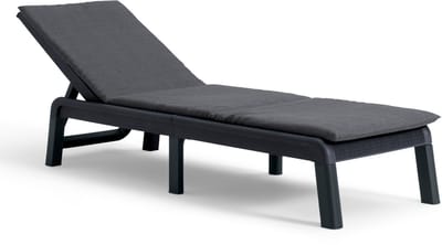 Keter Mallorca Ligbed - inclusief kussen - 187.5x58x29cm - Antraciet