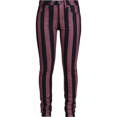 Gothicana by EMP - Gothic Jeans - Skarlet - rood/zwart gestreept - W27L32 tot W30L32 - voor Vrouwen - zwart-rood