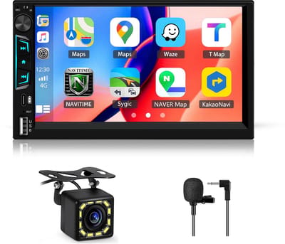 Hexinex - 2 Din Autoradio met CarPlay - 7 Inch Scherm - Achteruitrijcamera