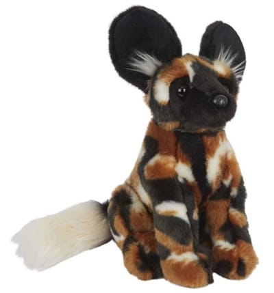 Pluche bruine Afrikaanse wilde hond/hyenahond knuffel 28 cm - Hyenahonden dieren knuffels - Speelgoed voor kinderen