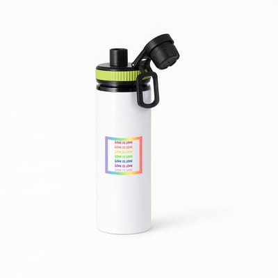 Hacebo® - LGBTQ cadeau - waterfles met draaidop groen - Lgbt - Queer - met opdruk - lgbt - Love is love - Pride month - lgbtq vlag - gay pride - met tekst - opdruk - leuke pride spullen - verjaardag - cadeau - gift - water fles - 850ML