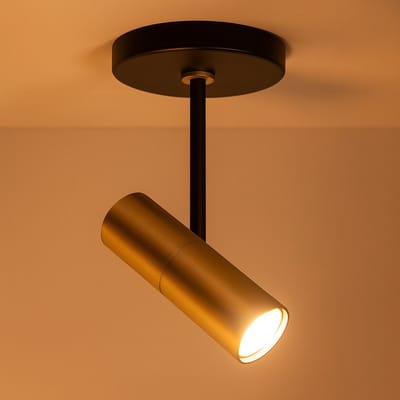 Opbouwspot Trend Zwart | Messing Metaal | Rond | Mini GU10
