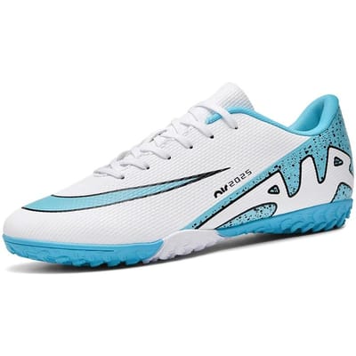 Chaussures de Football pour Hommes Society Original Chaussures de Football Baskets Enfants Sport Décontracté Extérieur Unisexe Garçon Herbe Terrain de Football Bottes 32 white
