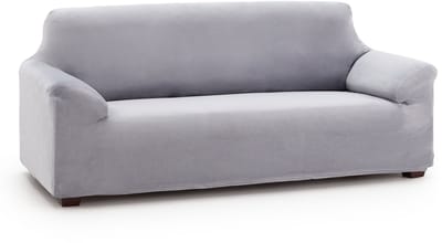 Belmarti Bellagio velvet stretch 2-zits bankhoes 130-180 cm - Lichtgrijs